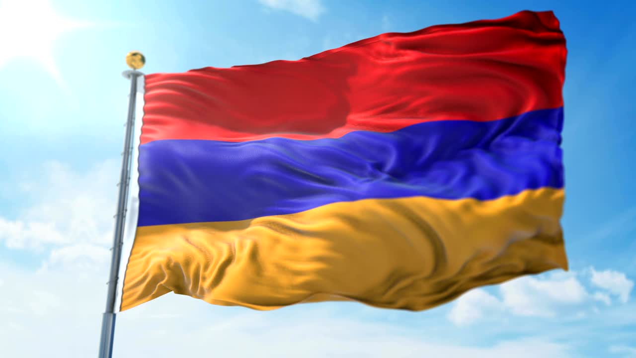 アーメニアの国旗は3dレンダリングで麗な維のループを振り回します - ライブドアニュース