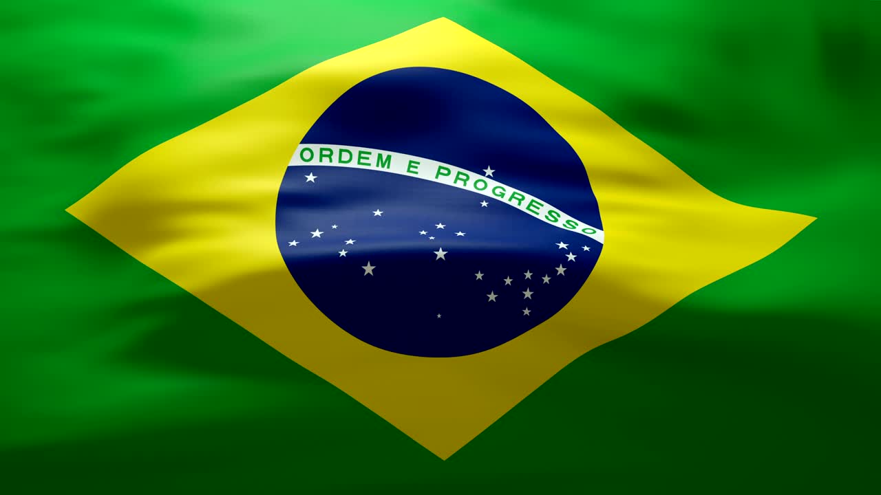 Vajende brasiliansk flag – loop.