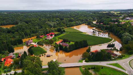 Horrific-Aerial-4K-Drone-footage-of-August,-floods-in-Pomurje-region-of-Slovenia