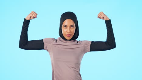 Gesicht,-Bewegung-Und-Islamische-Frau-Mit-Fitness
