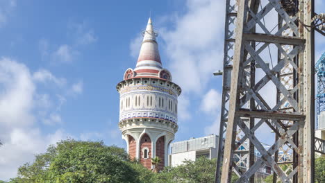 ornate old water tower in barcelona