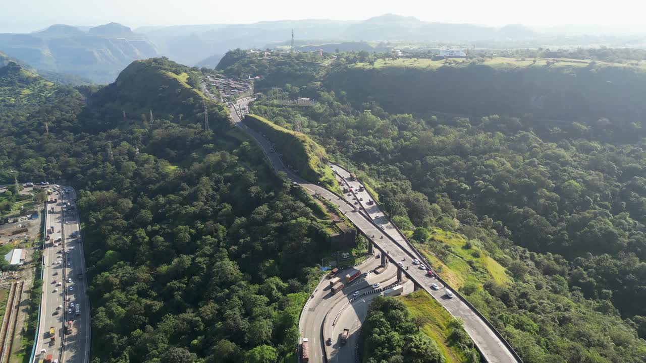 beautiful lonavala ghatroad in winter season bird eye view in maharashtra