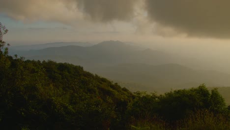 misty mountain range landscape