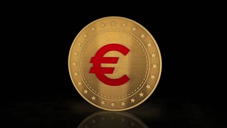 euro eur currency golden coin 3d