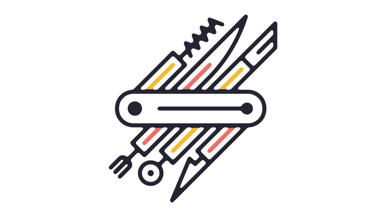 animación de íconos de línea multifuncional