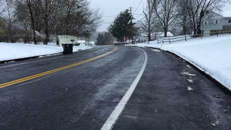 slow motion video of a snowy nor’easter in the suburbs of new york city, on a winter's day