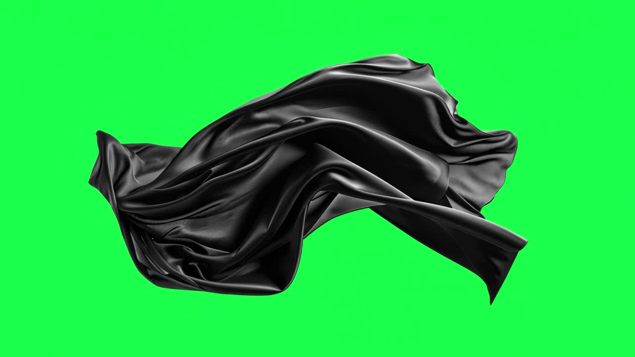 Animazione in plastica nera, video 4K trasparente, green screen