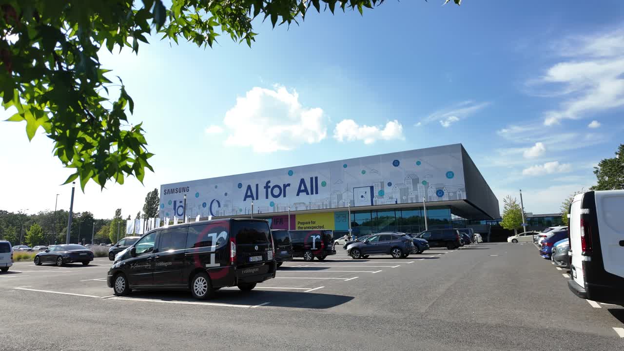 Outside view of the 'AI for All' Samsung pavilion at IFA Berlin, showcasing innovation in artificial intelligence