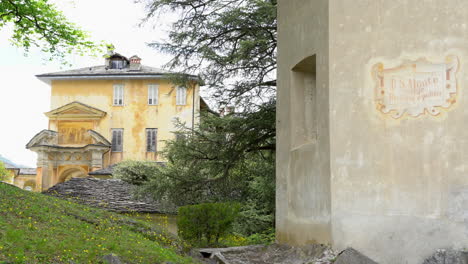 a beautiful travel tour at the sacred mountain of varallo, a christian devotional complex, a unesco world heritage si in italy