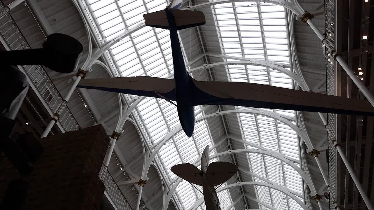 Airplane display inside National Museum of Scotland