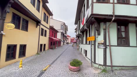 Colorful Houses with Small Alley in Eskisehir Old Town District, Turkey