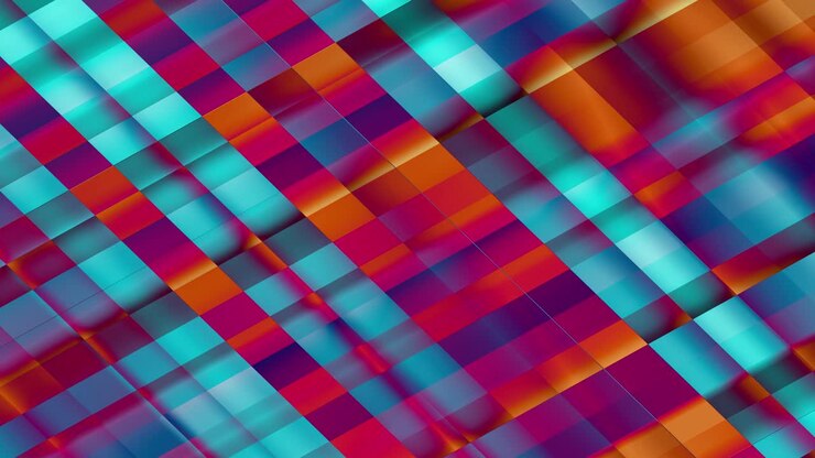 Abstract futuristic grid square colorful line wavy background