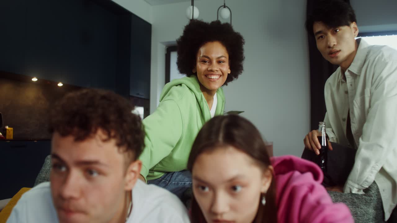 Group of friends gaming together