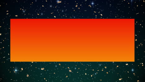 animación de formas sobre confeti y estrellas