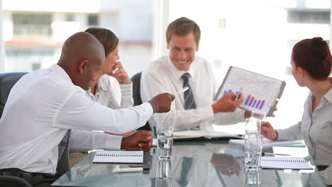 business team working with graphs