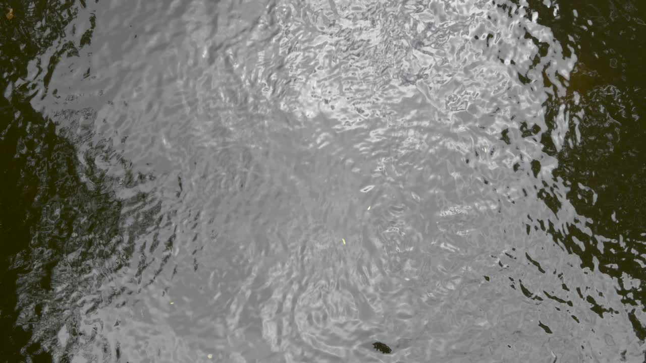 Birds eye view of water flowing downstream. River top view