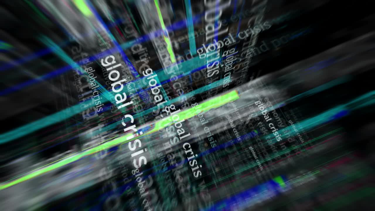 News titles media with global crisis seamless looped screens