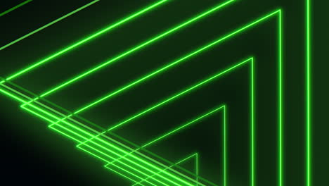 green glowing triangle pattern on black background