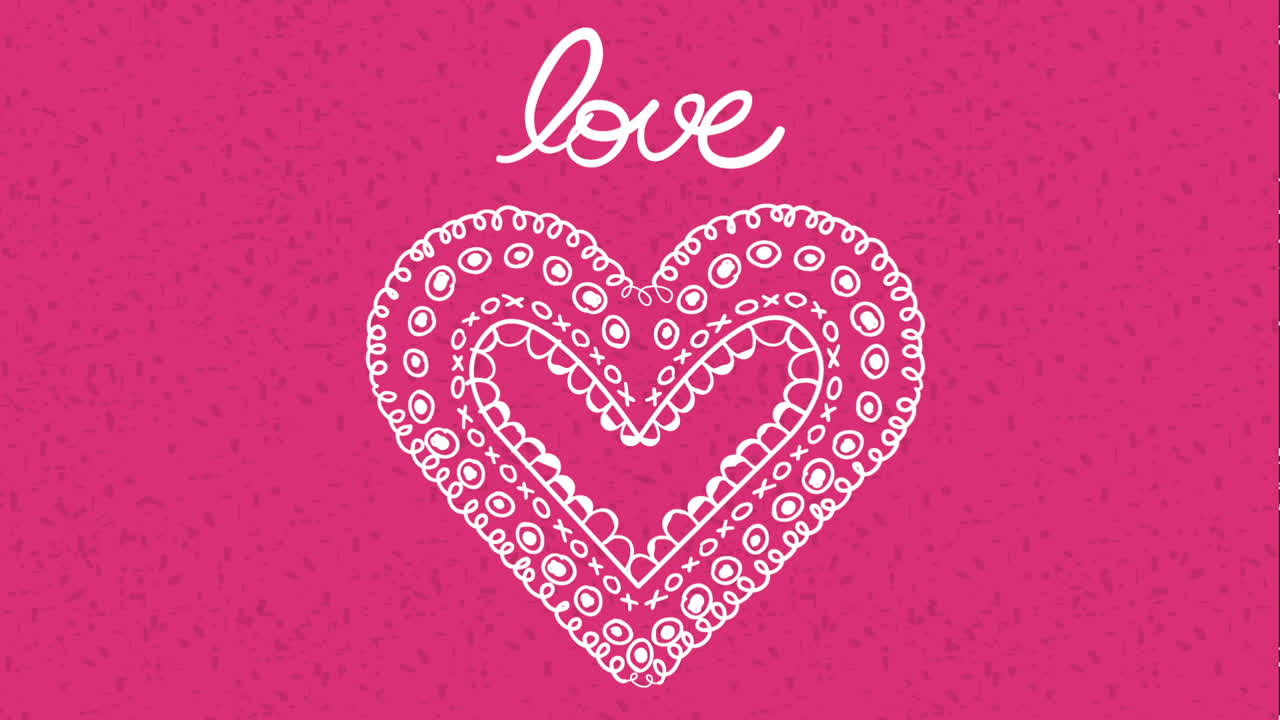 발렌타인 카드: 심장 사랑과 캘리그라피 애니메이션