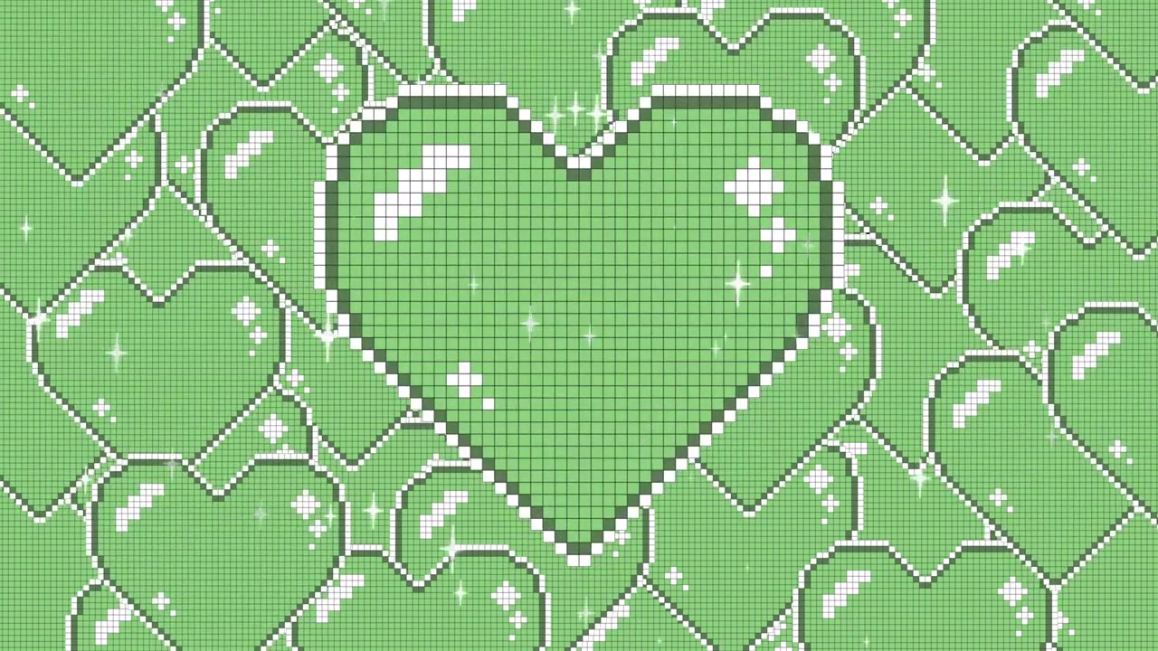 Pixel Art Hjerte Baggrund