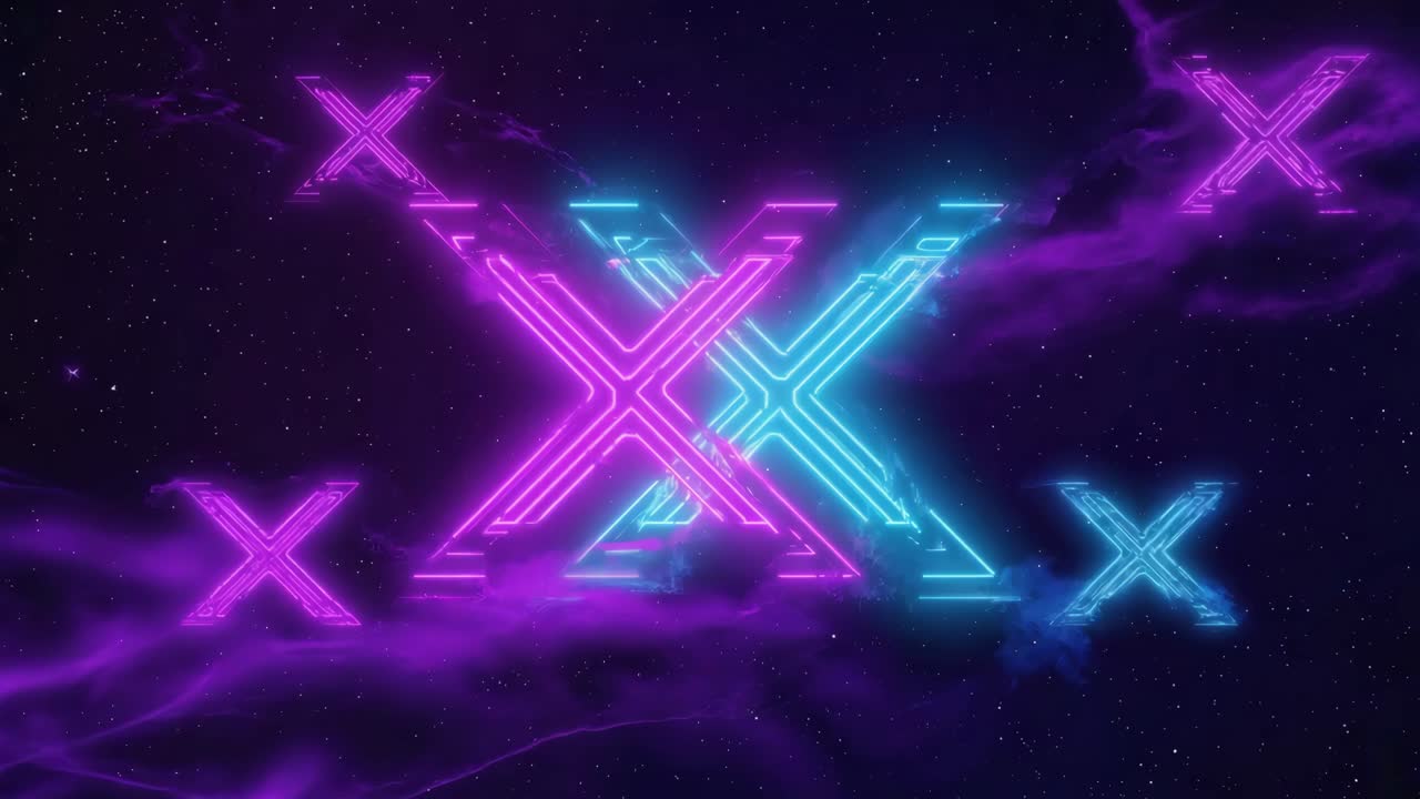 Neon XXX Symbols in Space