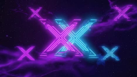 neon xxx symbols in space