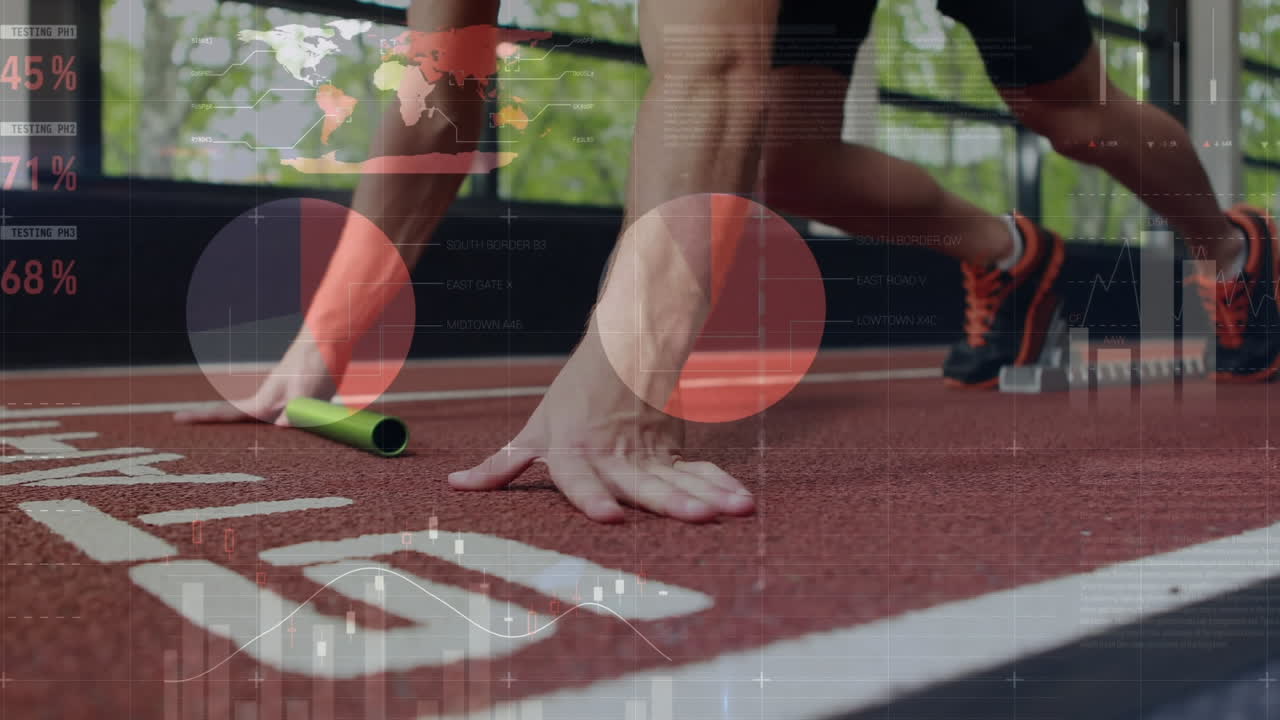 건강한 남성 러닝에 대한 통계의 애니메이션