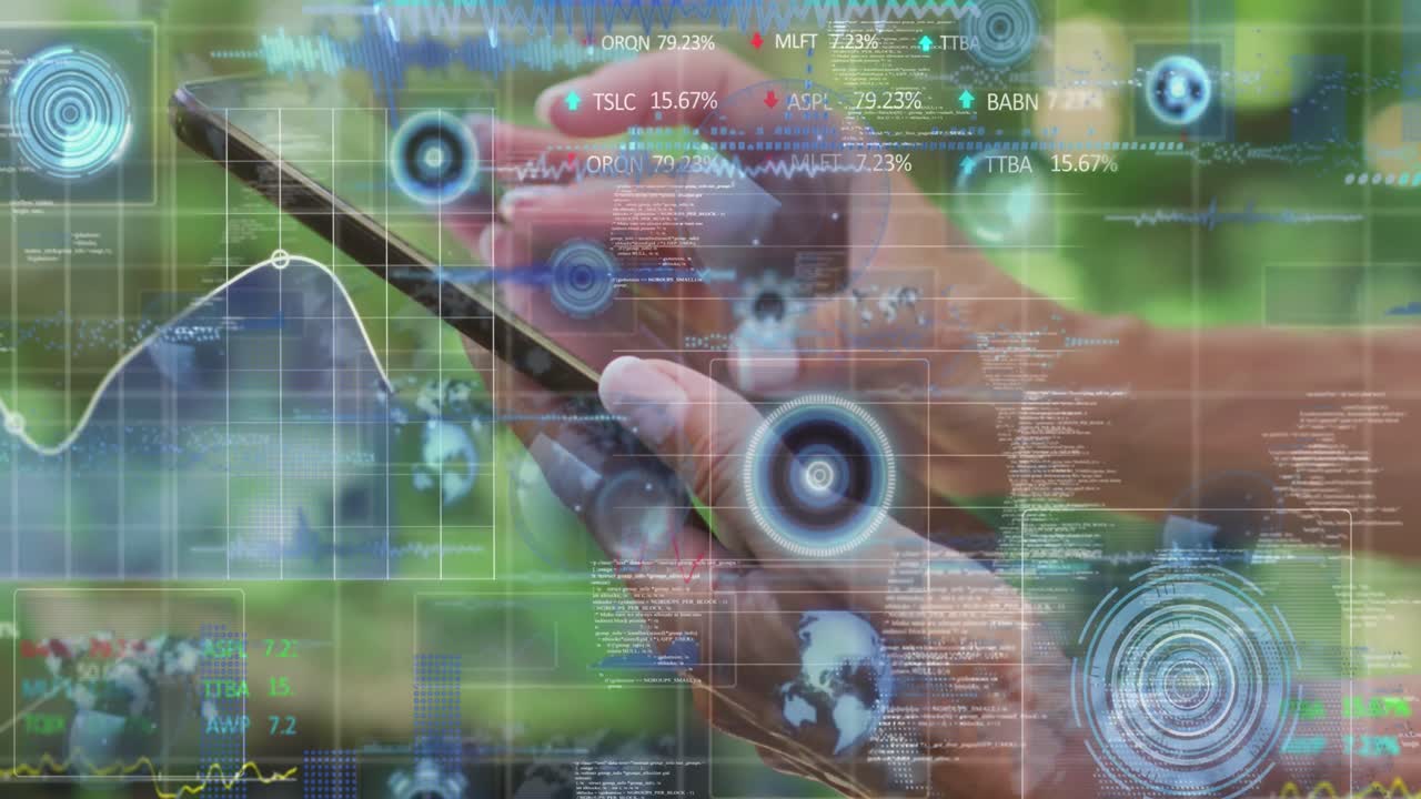 animación de la interfaz digital sobre las mujeres que usan teléfonos inteligentes