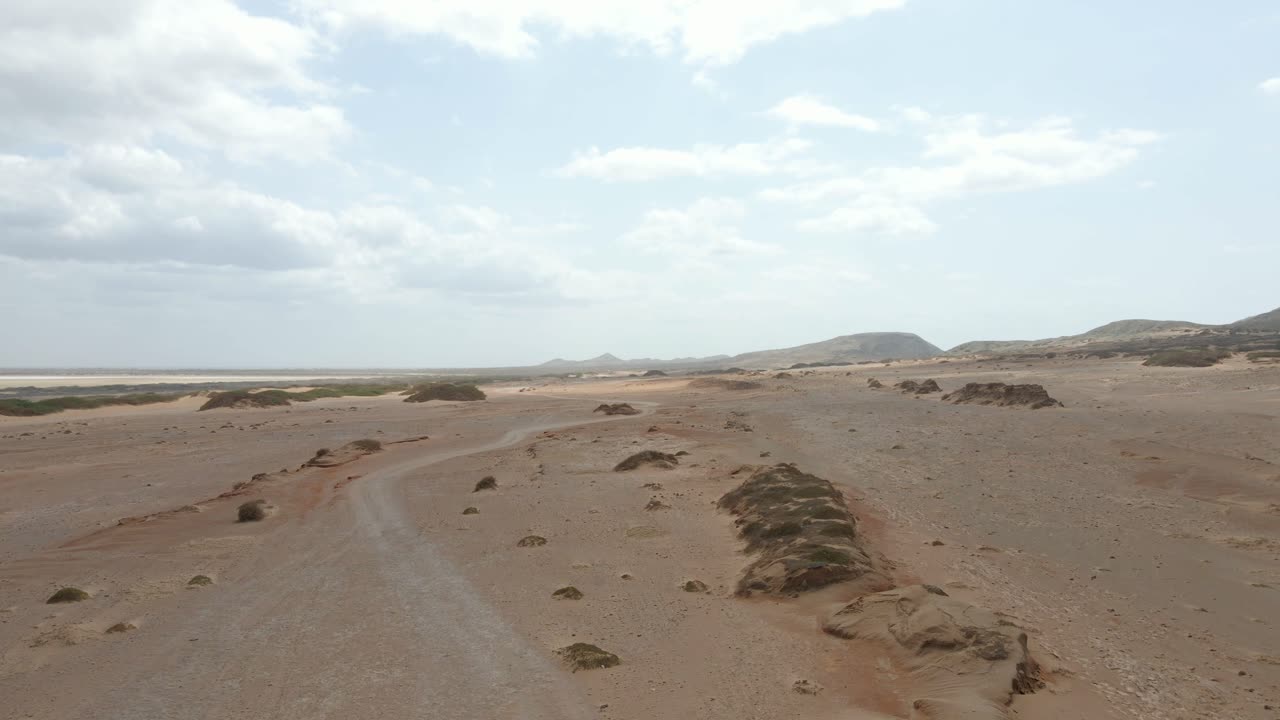 구아지라 사막, 콜롬비아 반도, 공중 드론, 모래 언덕, 남아메리카