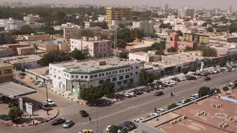 aerial panoramic view of nouakchott, mauritania cityscape with north african architecture