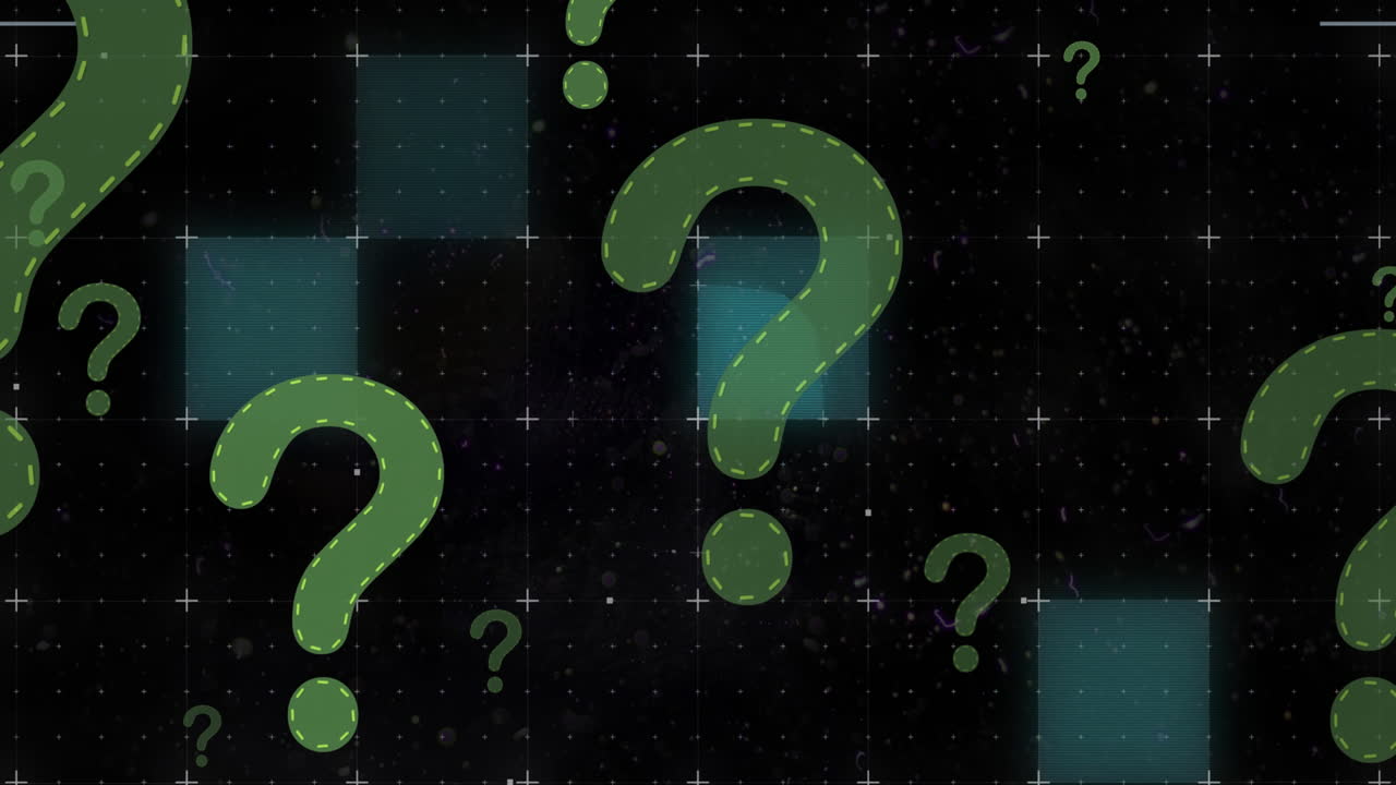 검은색 배경에 물음표의 애니메이션