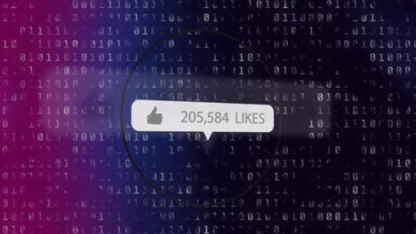 Unique-digital-video-of-binary-coding-with-increasing-social-media-likes