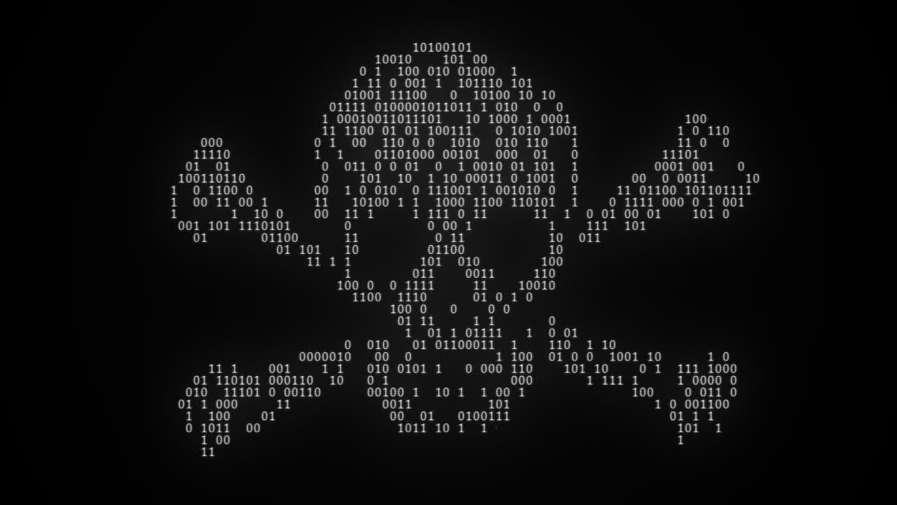 piratería en internet animación de la bandera pirata digital