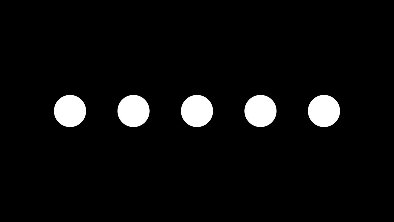 Loading animation of white circles isolated on transparent background.