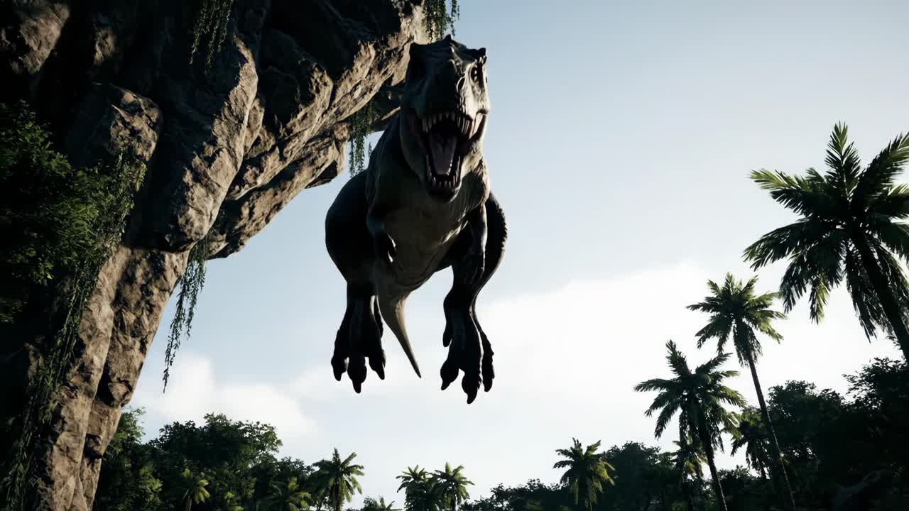 Tyrannosaurus Rex in a Tropical Jungle