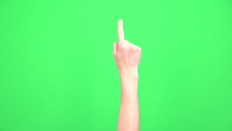 hand multi touch gestures on green screen