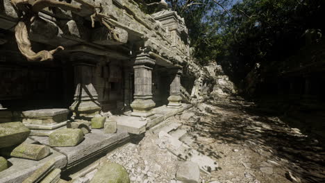 ancient temple ruins in a lush jungle