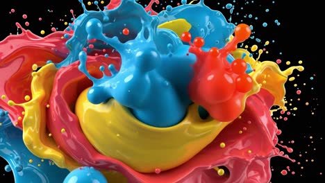 vivid splashes of paint come together to form vibrant shapes, crafting a captivating and artistic visual display