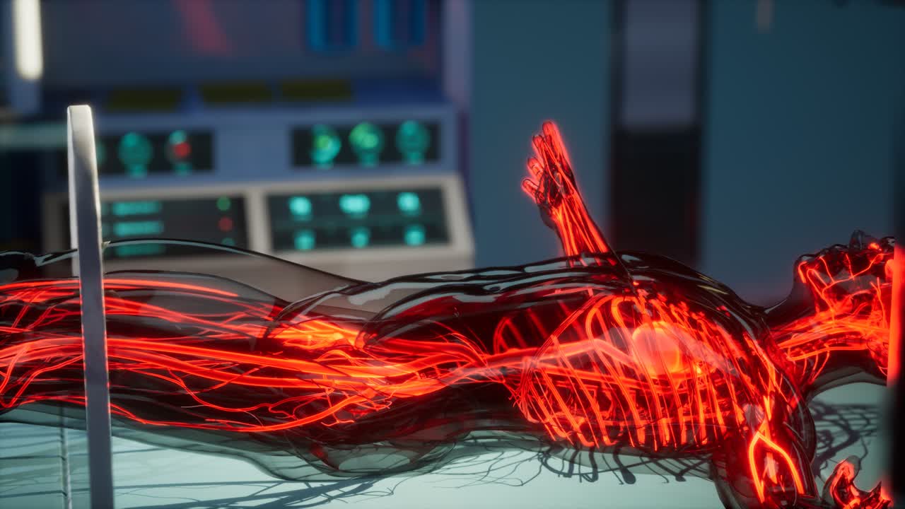 Scansione anatomica scientifica dei vasi sanguigni umani