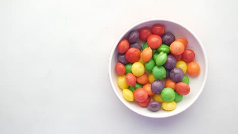 bowl of colorful round candies