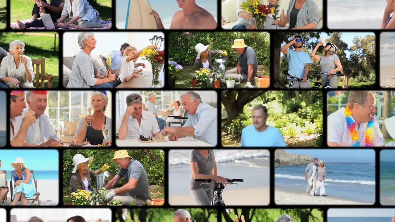 활동적인 노인 부부 모임