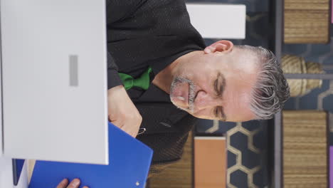 vertical video of businessman planning takes notes.