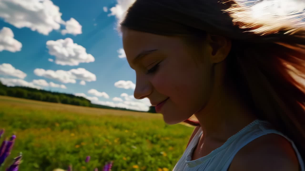 라벤더 밭에서 여자