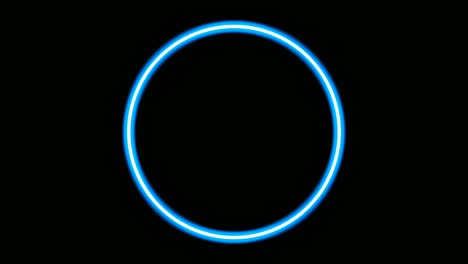 blue color neon light circle border animation on black background.modern border with blank copy space