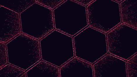 Patrón-Hexagonal-Puntos-Rojos-Sobre-Fondo-Negro