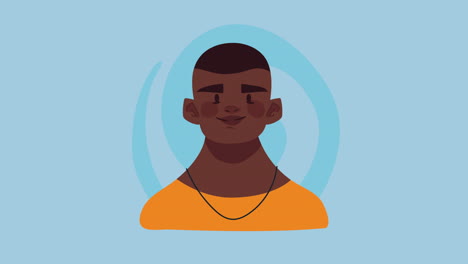 young afro man character animation