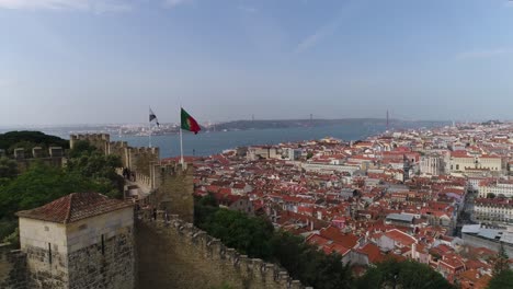 vista panorámica del hermoso paisaje urbano de lisboa en un día soleado, portugal