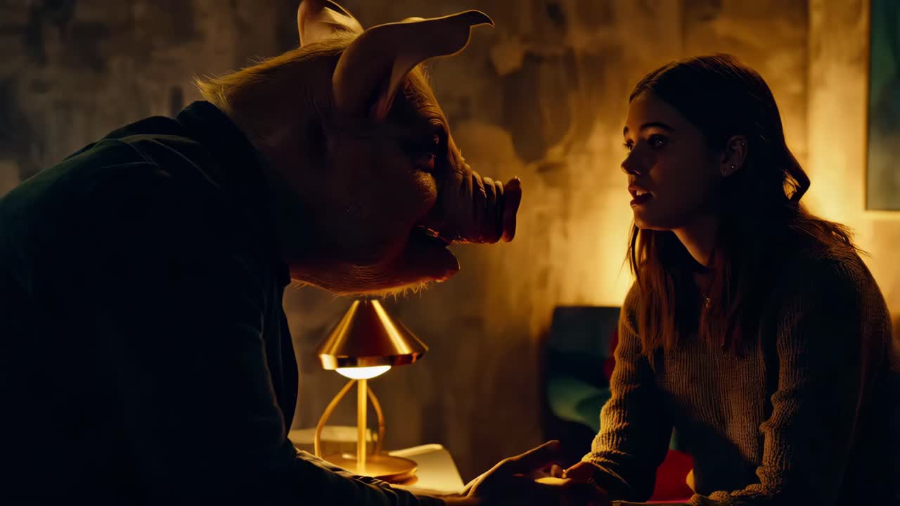 encuentro misterioso en una habitación oscura