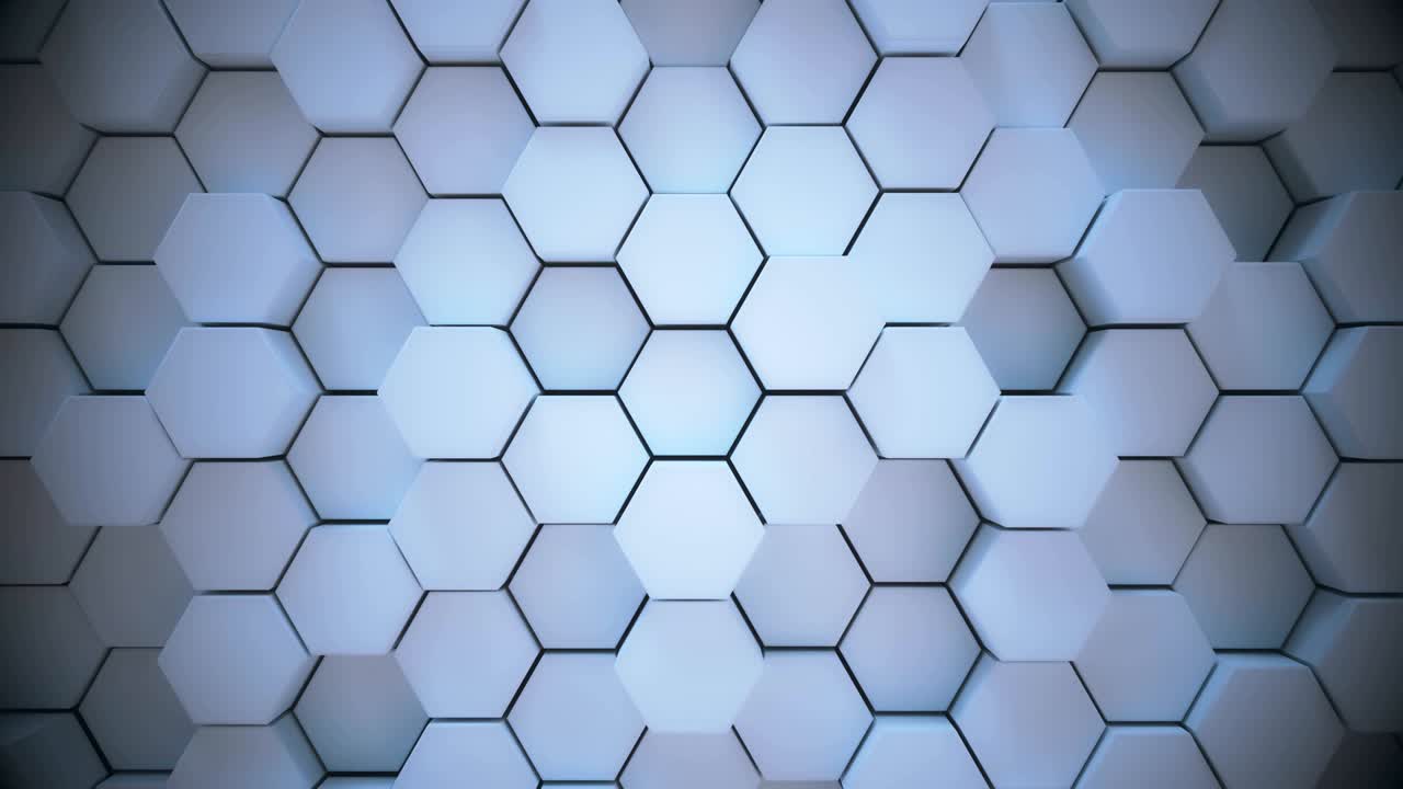 4k abstract tech grilla de panal de miel. animación en 3d.