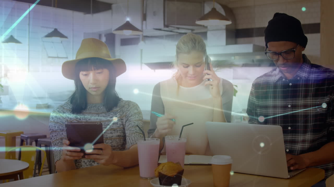 電子機器を使用するオフィス同僚に対する接続ネットワーク